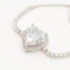 Pulsera Flexible Corazón Brillante en Rodio – ¡Últimas Unidades!