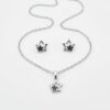 Juego de Aretes y Collar Estrellitas Doble Plateado en Rodio | ÚTLIMAS UNIDADES