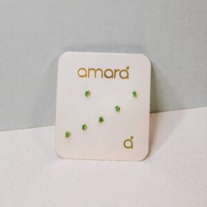 Set x6 Aretes Tipo Topo Destello Rectangular – En Rodio Antialérgico